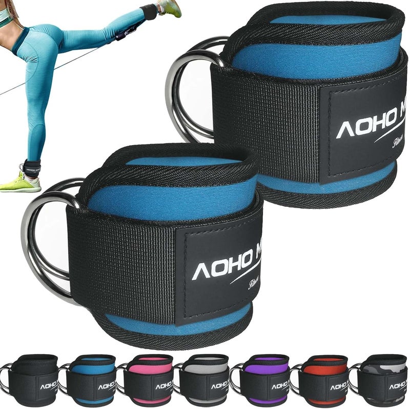 AOHO MOOON Ankle Strap for Cable Machine Attachments, Gym Accessories for Women and Men, Neoprene Ankle Cuffs for glute Kickback, Leg Workouts ande Booty Hip Abductors Exercise - Image 1